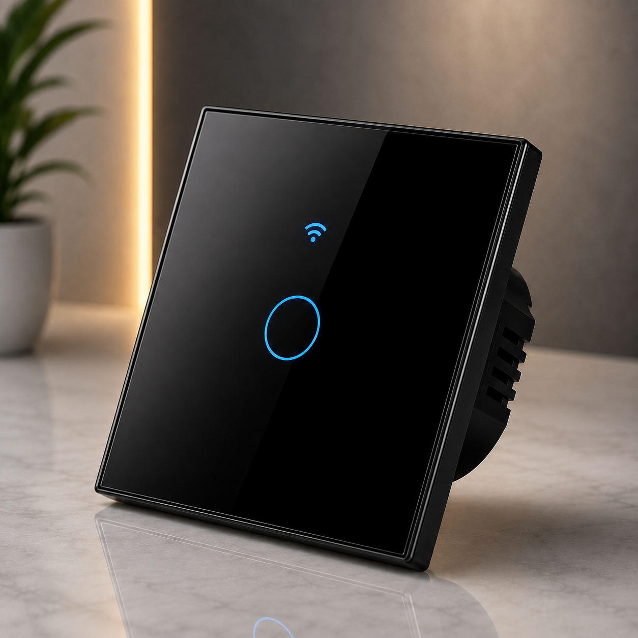 Smart 1 Gang Touch Switch black – WiFi Smart Home Control with Alexa, Google Assistant, Smart Life & Tuya